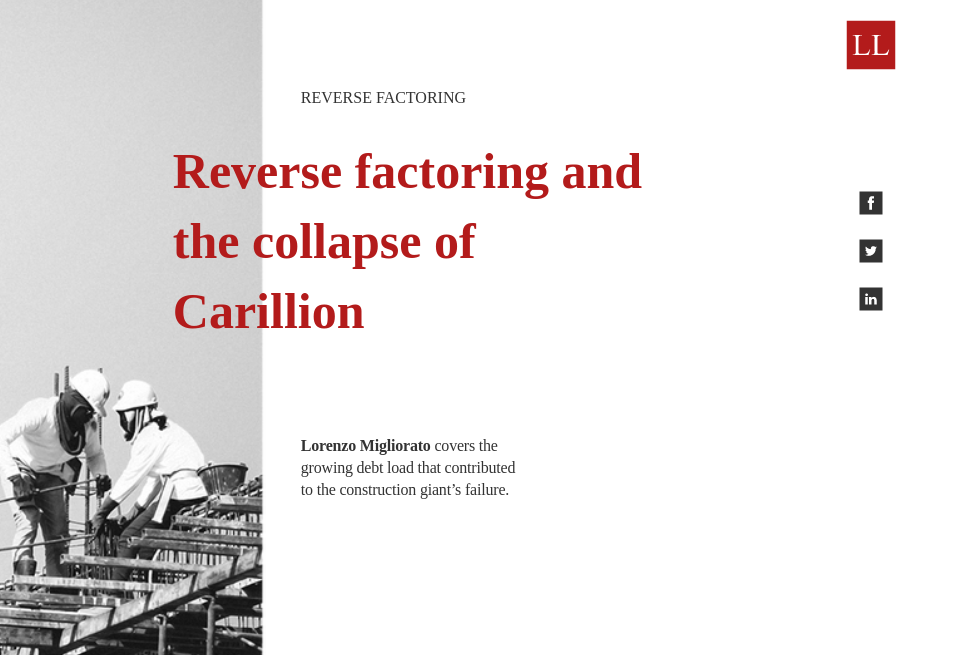 Reverse Factoring And The Collapse Of Carillion Leasing Life Issue 4 February 18