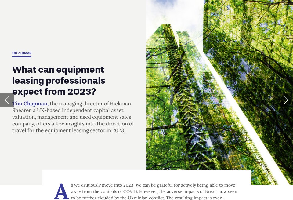 What can equipment leasing professionals expect from 2023? Leasing