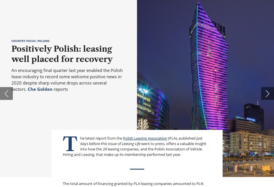 Positively Polish leasing well placed for recovery LL Subscriber